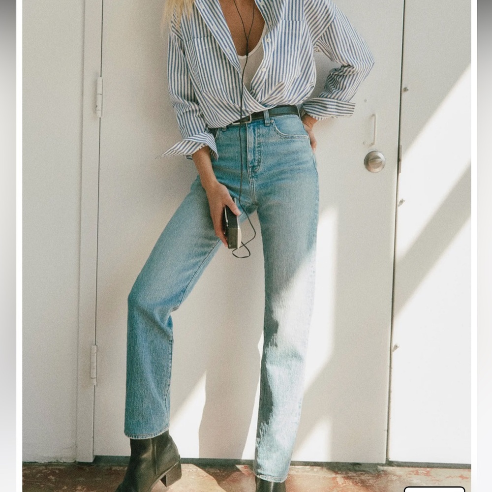 Madewell the 90s straight jean in rondell wash